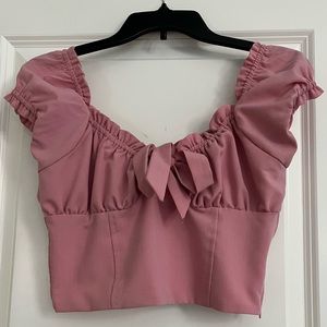Pink Pacsun Tie Front Crop Top